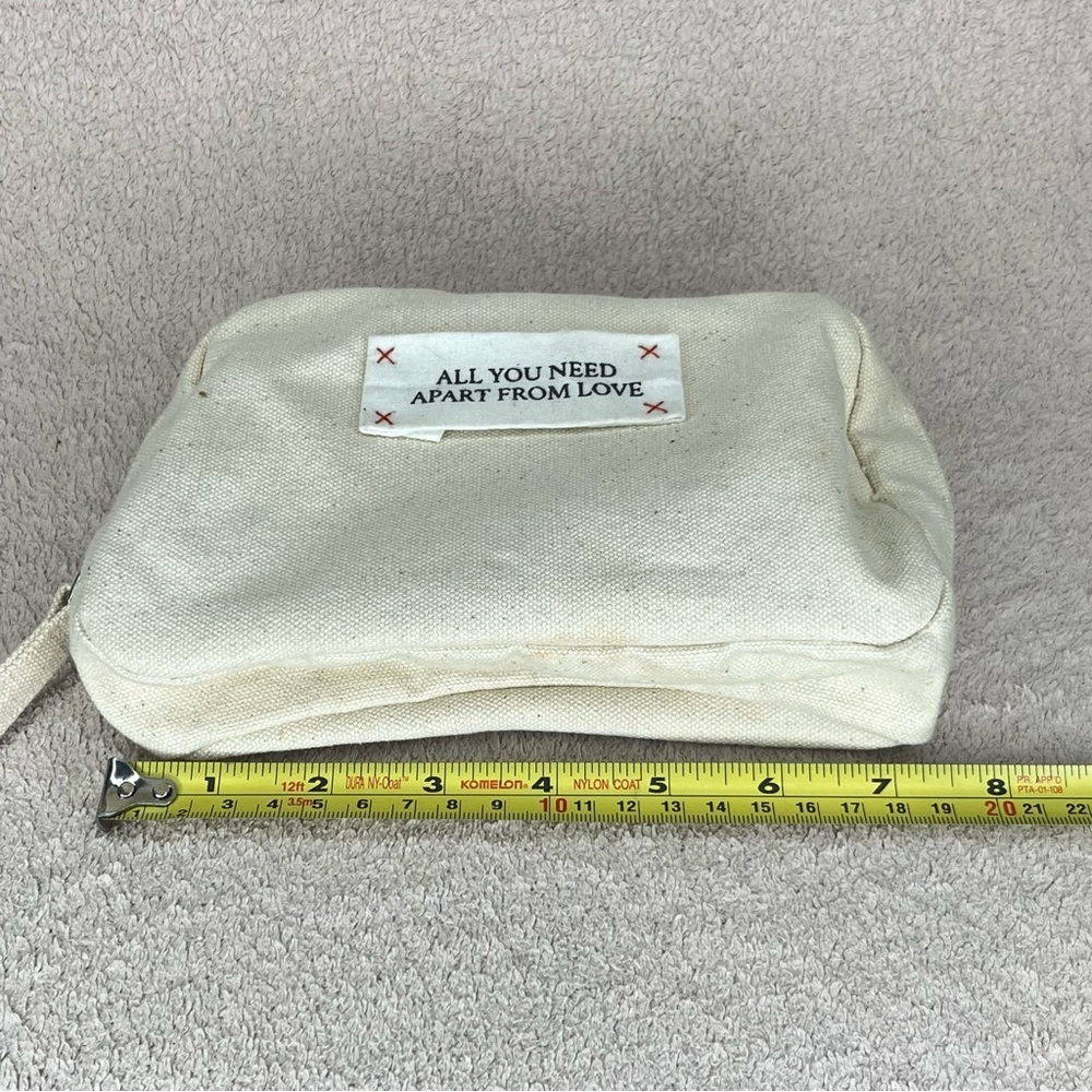 Davines Cotton Cosmetic Dopp Kit Makeup Bag-Ivory-All You Need Apart From Love - Picture 11 of 12